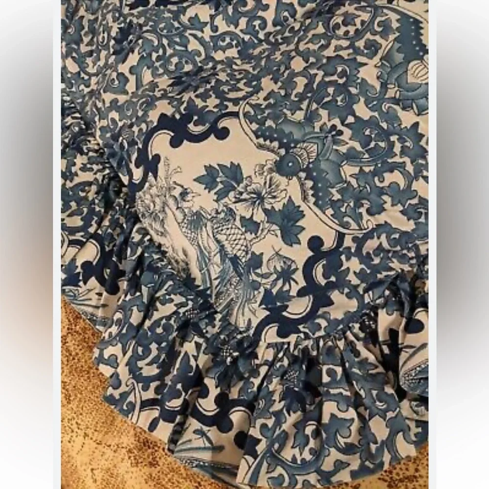 Ralph Lauren RARE Porcelain Blue Tamarind Bird Twin comforter